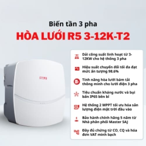 Biến Tần Hòa Lưới SAJ R5 3-12kW Bám Tải 3 Pha